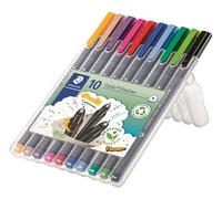 Rotulador fibra staedtler 334 triplus fineliner estuche de 10