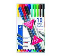Rotulador Fibra Staedtler 334 Triplus Fineliner Estuche De 10 + 3 Uds.Color Pastel De Regalo