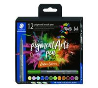 Rotulador Fibra Staedtler Pigment Arts Pen Punta Pincel Colores Naturaleza Estuche De 12