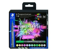 Rotulador Fibra Staedtler Pigment Arts Pen Punta Pincel Colores Pastel Estuche De 12