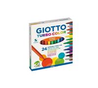 Rotulador Giotto Turbo Color Caja 24 Colores Lavables Punta Bloqueada