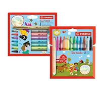 Rotulador metálico con punta XL resistente, STABILO Trio DECO, paquete de 8 unidades y rotulador grueso, STABILO Trio Jumbo, 12 unidades