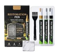 Rotulador para escribir sobre lápidas, 3 colores a base de , impermeable, secado rápido, bolígrafos para piedra de cobertura intensa - Para escritos conmemorativos sobre granito, mármol