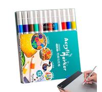 Rotulador para niños, bolígrafo de pintura de colores | Pluma de pintura con punta de pincel,Suministros de arte, colores para manualidades, impermeable, de secado rápido para papel, cerámica, piedras
