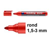 Rotulador permanente Edding 300 - punta cónica 1,5-3 mm (rojo)