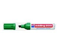 Edding® 500 - Rotulador permanente (punta biselada, grosor de trazo 2-7 mm, resistente a los borros), color verde