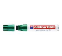 edding 850 marcador permanente - verde - 1 rotulador - punta biselada 5-15 mm - para marcas llamativas - resistente al agua, secado rápido, indeleble - para cartón, plástico, madera, metal, vidrio
