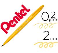 Rotulador / Pincel Táctil Para Caligrafía Color Amarillo - PENTEL