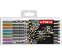 ROTULADOR STABILO PUNTA DE FIBRA PEN 68 METALLIC ESTUCHE PLASTICO DE 8 UNIDADES COLORES SURTIDOS