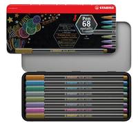 STABILO - rotulador metalico premium - Pen 68 metallic | estuche de metal de 8 con pestaña colgante