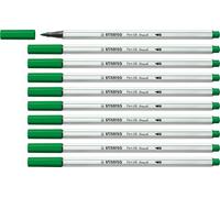 Rotulador premium punta de pincel STABILO Pen 68 Brush - Caja con 10 unidades color verde