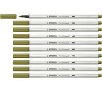 Rotulador premium punta de pincel STABILO Pen 68 Brush - Caja con 10 unidades color verde barro