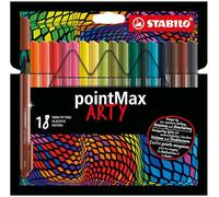 Rotulador premium punta media STABILO pointMax - Estuche ARTY con 18 colores