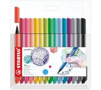 Rotulador premium puntamedia STABILO pointMax - Estuche con 15 colores
