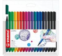 Nylon Tip Writing Pen - STABILO pointMax - Wallet of 18 - Assorted Colours - Wri