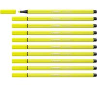 Rotulador premium STABILO Pen 68 - Caja con 10 unidades - Color amarillo fluo