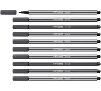 Rotulador premium STABILO Pen 68 - Caja con 10 unidades color gris intenso