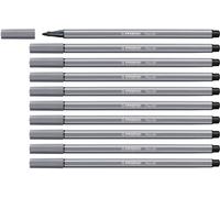 Rotulador premium STABILO Pen 68 - Caja con 10 unidades color gris oscuro