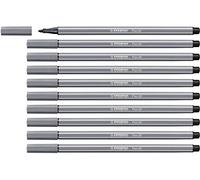 Rotulador premium STABILO Pen 68 - Caja con 10 unidades color gris oscuro