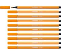 Rotulador premium STABILO Pen 68 - Caja con 10 unidades color naranja