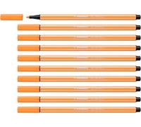 Rotulador premium STABILO Pen 68 - Caja con 10 unidades - Color naranja fluo