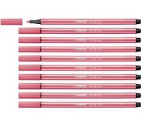 Rotulador premium STABILO Pen 68 - Caja con 10 unidades - Color rojo neón