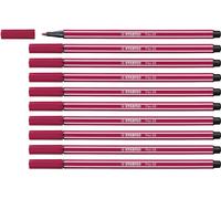 Rotulador premium STABILO Pen 68 - Caja con 10 unidades color rojo oscuro