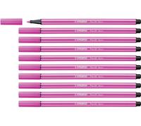 Rotulador premium STABILO Pen 68 - Caja con 10 unidades color rosa fluorescente