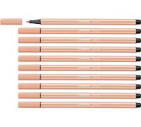 Rotulador premium STABILO Pen 68 color albaricoque - Caja con 10 unidades