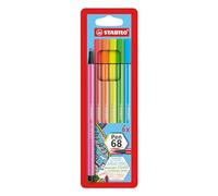Rotulador premium STABILO Pen 68 - Estuche con 6 colores neón 1 unidad (Paquete