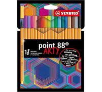 Rotulador punta fina STABILO point 88 - Estuche ARTY con 18 colores