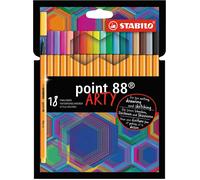 STABILO Rotulador punta fina point 88 Estuche ARTY 18 colores