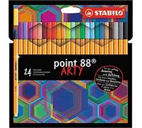 8824/1-20 - Rotulador stabilo point 88 punta de fibra arty line estuche carton de 24 unidades colores surtidos