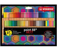 Rotulador punta fina STABILO point 88 - Estuche ARTY con 65 colores point 88 / E