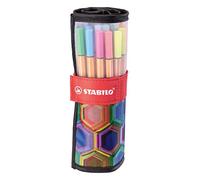 Rotulador punta fina STABILO point 88 - Estuche ARTY rollerset con 25 colores