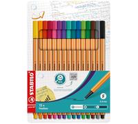 Rotulador punta fina STABILO point 88 - Estuche con 15 colores