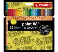 STABILO Rotulador punta fina point 88 – Estuche edición Snooze One, 24 colores