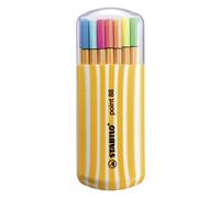 Rotulador punta fina STABILO point 88 - Estuche Zebrui con 20 colores (5 neón)
