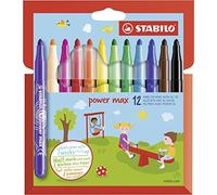 Extra-Thick Fibre-Tip Pen - STABILO power max - Pack of 12 - Assorted Colours