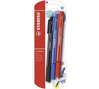 Rotulador punta media premium STABILO pointMax - Pack con 3 colores - Color azul, rojo y negro