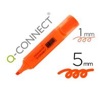 Rotulador q-connect fluorescente naranja punta biselada