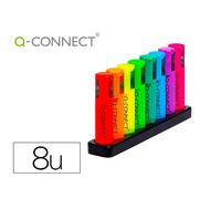 Rotulador Q-Connect Fluorescente Neon Punta Biselada Estuche De Sobremesa 8 Colores Surtidos