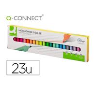 Rotulador Q-Connect Fluorescente Punta Biselada Estuche De Sobremesa 23 Unidades Colores Surtidos