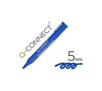Rotulador q-connect marcador permanente azul punta biselada 5.0 mm