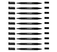 Rotulador q-connect marcador permanente doble punta color negro 4 mm y 1 mm - KF11343