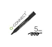 Rotulador q-connect marcador permanente negro punta biselada 5.0 mm