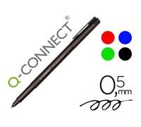 Rotulador Q-Connect Retroproyeccion Punta Fibra Super Fina Redonda 0.5 Mm Permanente Bolsa 4 Rotuladores