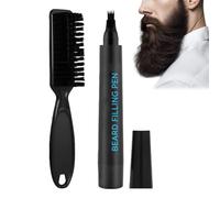 Rotulador Rellenador Barba | Herramienta de Tinte y Maquillaje para Peinar Cejas Naturales | Lápiz Para Barba En Color Negro | Para Maquillaje, Cosméticos, Barbero, Bigote, Uso Diario y Cejas