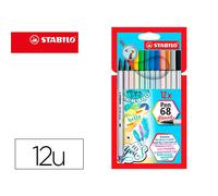 Rotulador Stabilo Acuarelable Pen 68 Brush Punta Pincel Estuche De 12 Unidades Colores Surtidos