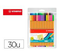Rotulador Stabilo Punta De Fibra Point 88 Estuche De 30 Unidades Surtidas